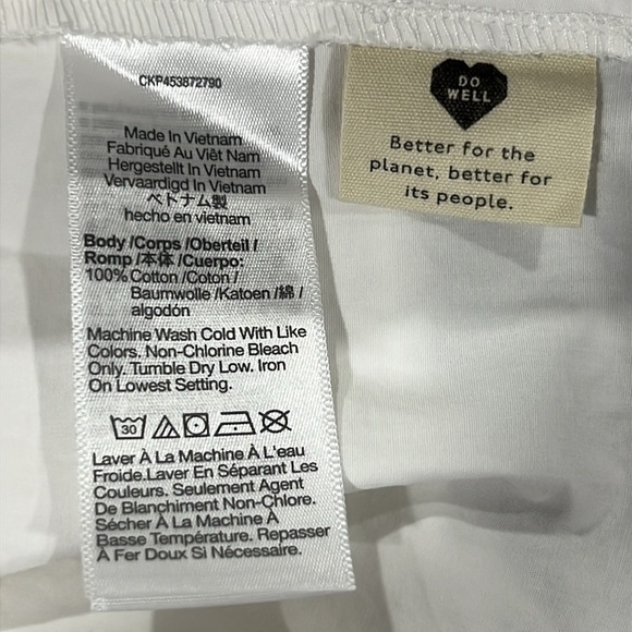 NWT Madewell Bubble Sleeve Poplin Mini Dress 4 White Pockets Sundress Boho Class - Picture 7 of 7